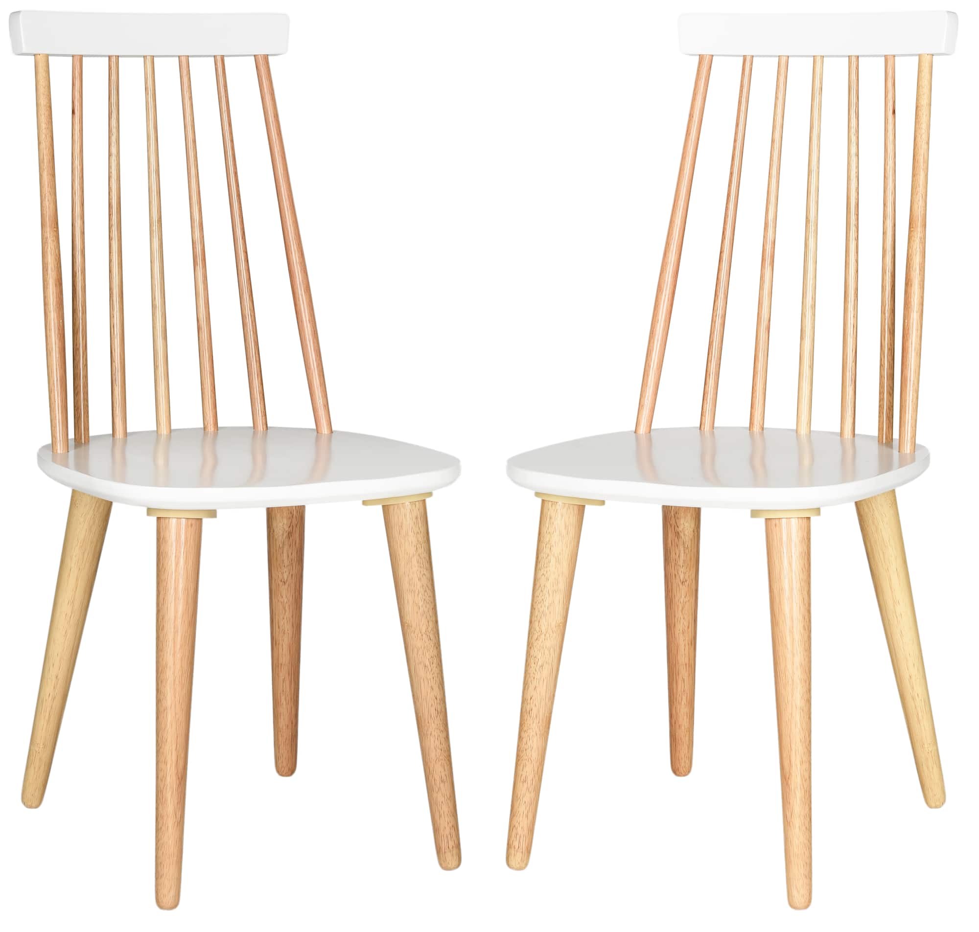 Burris Side Chair Set of 2 in Natural & White